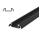 Hliníkový profil P2-1 1m pro LED pásky, černý